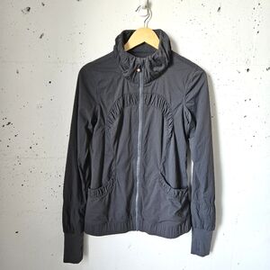 Lululemon Off to Class Jacket Zip Up Gray Striped Rare Size 6